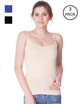 pack of 3 solid scoop-neck camisole