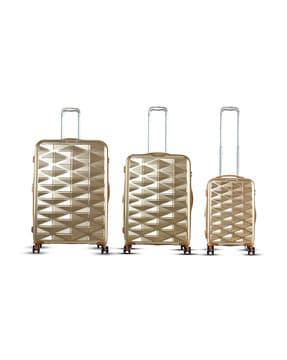 pack of 3 solid trolley bags
