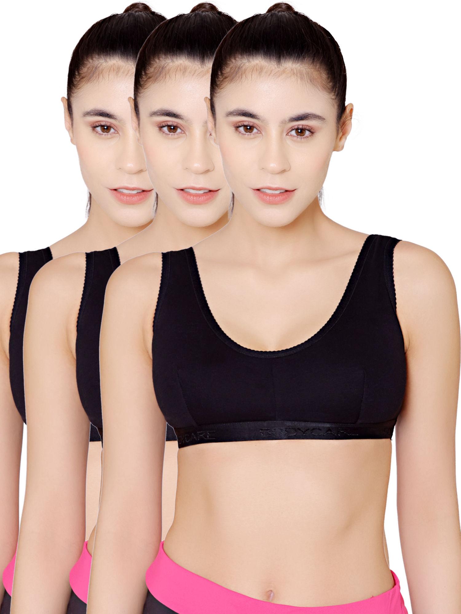 pack of 3 sports bra in black colour