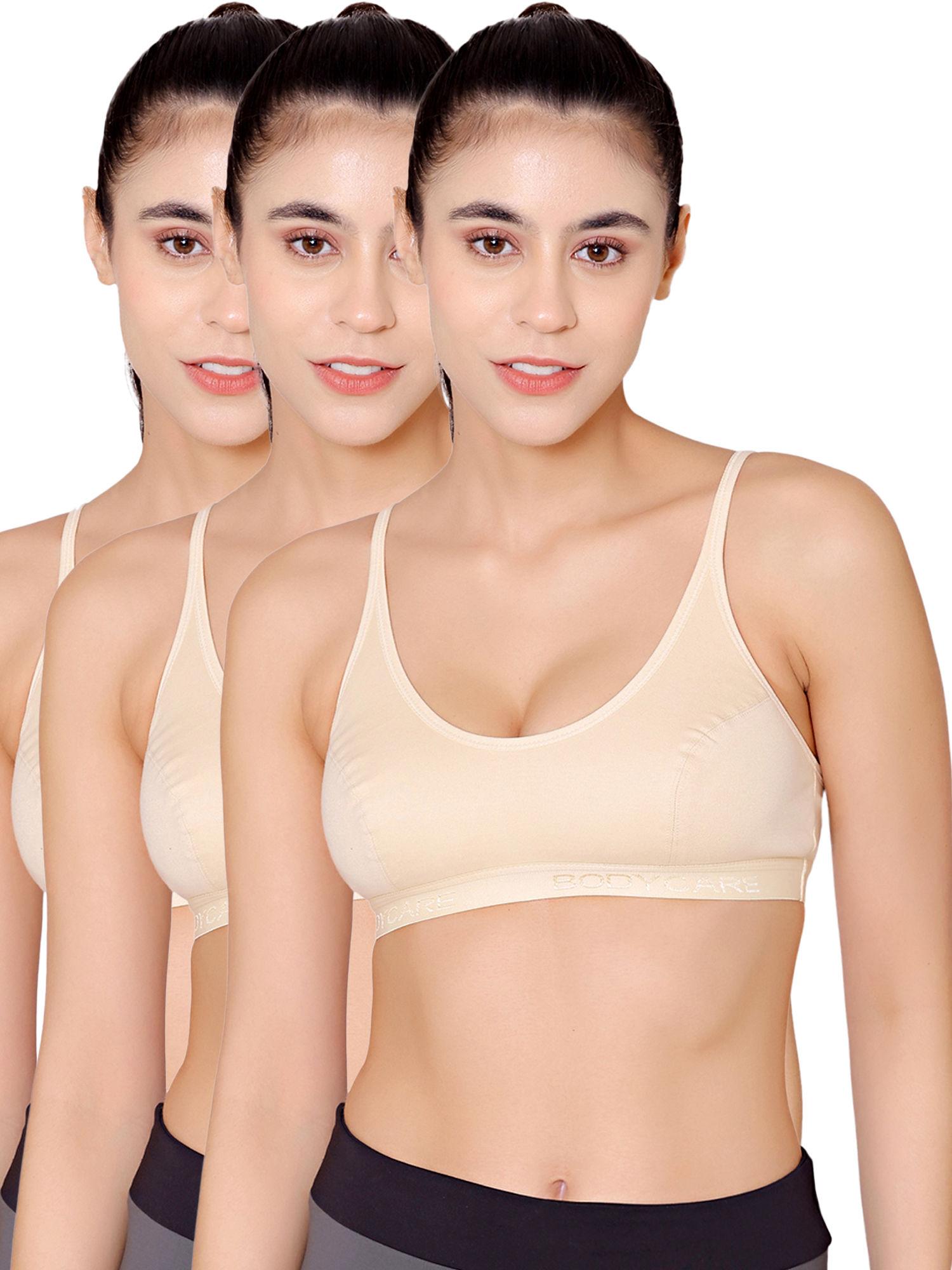 pack of 3 sports bra in peach colour