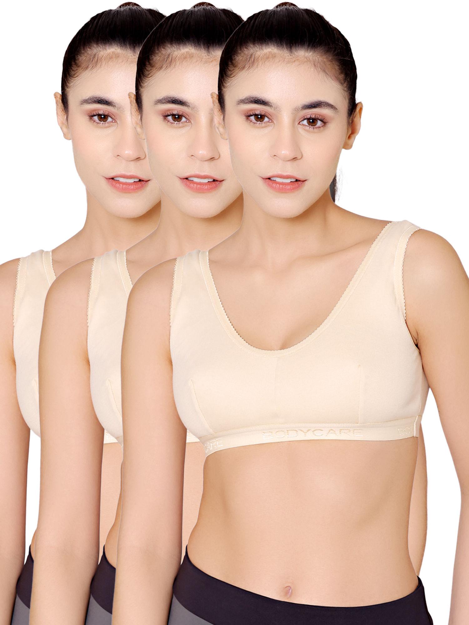 pack of 3 sports bra in skin colour