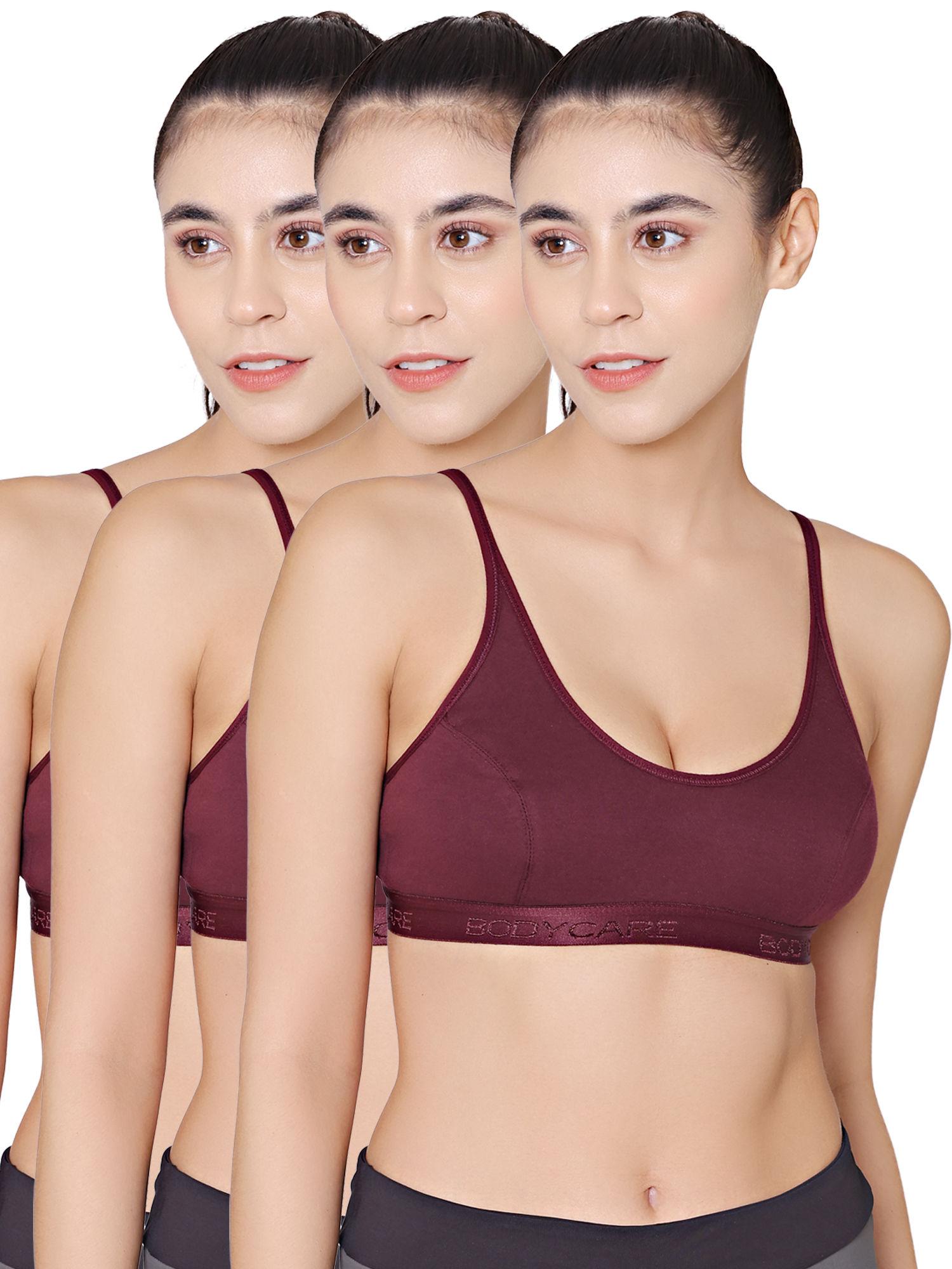 pack of 3 sports bra in wine colour