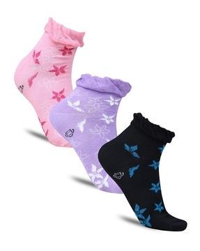 pack of 3 star print liner socks