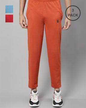 pack of 3 straight track pants with elasticated waistband