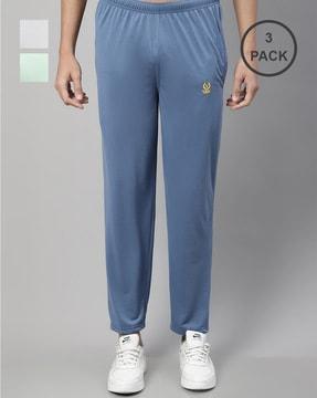 pack of 3 straight track pants with elasticated waistband