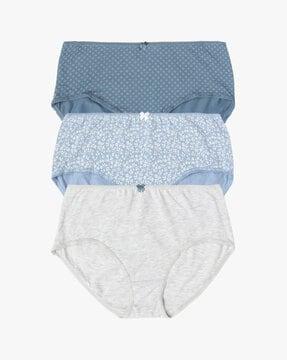 pack of 3 stretch cotton high rise full brief panty