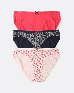 pack of 3 stretch cotton mid rise bikini panty