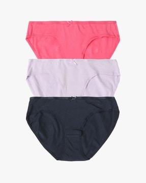 pack of 3 stretch cotton mid rise bikini panty