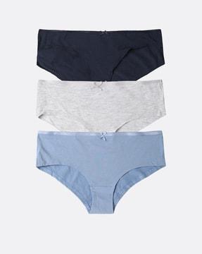 pack of 3 stretch cotton mid rise hipster panty