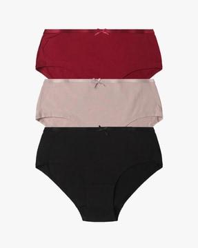 pack of 3 stretch cotton mid rise hipster panty