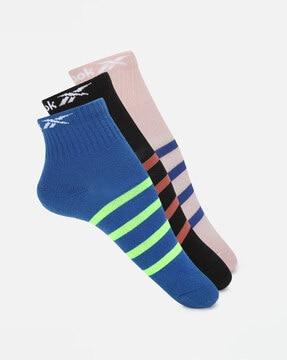 pack of 3 striped ankle-length everyday socks