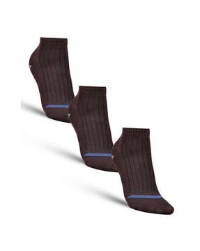 pack of 3 striped ankle-length socks