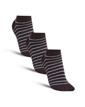 pack of 3 striped ankle-length socks