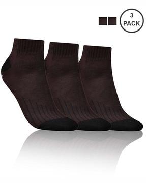 pack of 3 striped ankle-length socks