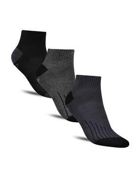 pack of 3 striped ankle-length socks