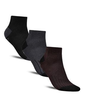 pack of 3 striped ankle-length socks