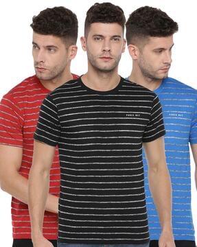 pack of 3 striped crew-neck t-shirts