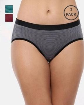 pack of 3 striped hipsters panties