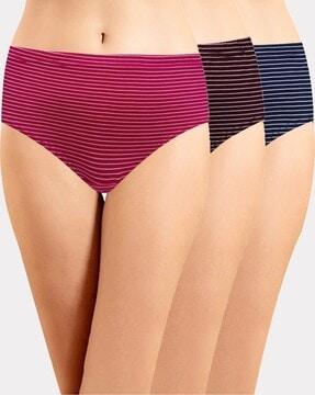 pack of 3 striped hipsters with elasticated waist