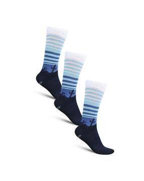 pack of 3 striped mid-calf length socks