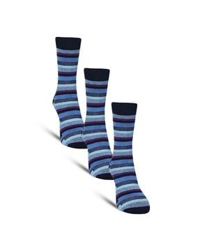 pack of 3 striped mid-calf length socks