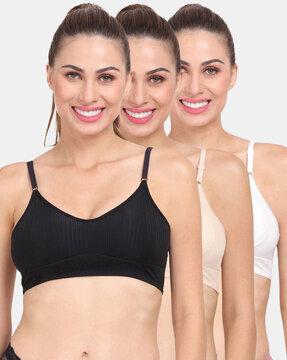 pack of 3 striped sports bras