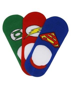 pack of 3 superhero pattern no-show socks