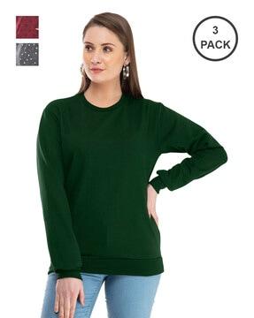 pack of 3 sweatshirts with slip pockets