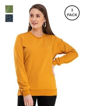 pack of 3 sweatshirts with slip pockets