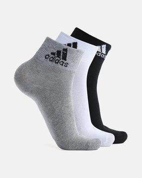 pack of 3 textured ankle-length socks