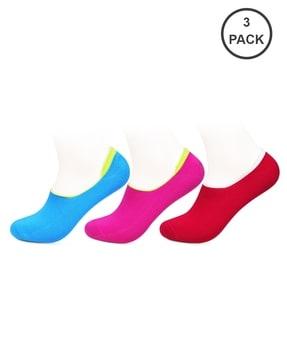 pack of 3 textured no-show socks