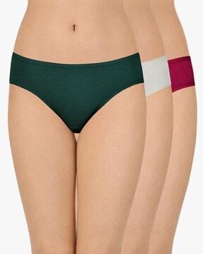 pack of 3 three-fourth coverage low-rise bikini panties - ppk33002