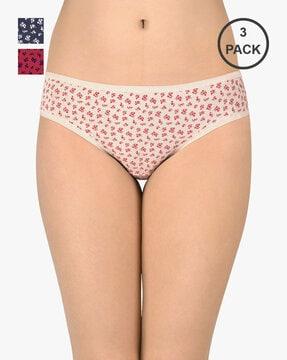 pack of 3 three-fourth coverage low-rise bikini panties - ppk33102