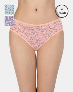 pack of 3 three-fourth coverage low-rise bikini panties - ppk33102