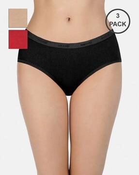 pack of 3 three-fourth coverage low-rise hipster panties - ppk43001