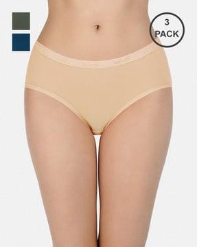 pack of 3 three-fourth coverage low-rise hipster panties - ppk43001