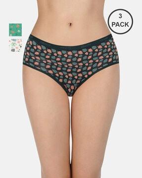 pack of 3 three-fourth coverage low-rise hipster panties - ppk43101