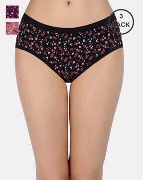 pack of 3 three-fourth coverage low-rise hipster panties - ppk43101