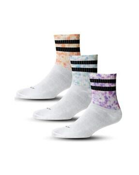 pack of 3 tie & dye mid-calf length socks