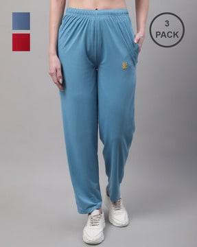 pack of 3 track pants with elasticated waist