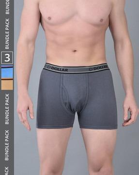 pack of 3 trunks with elasticated waist