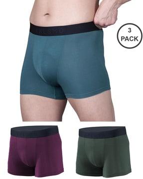 pack of 3 trunks with elasticated waist