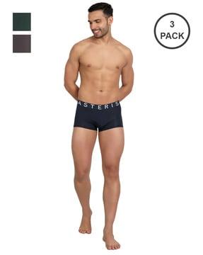 pack of 3 trunks with elasticated waist