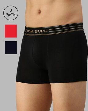 pack of 3 trunks with elasticated waistband