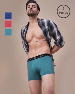 pack of 3 trunks with elasticated waistband