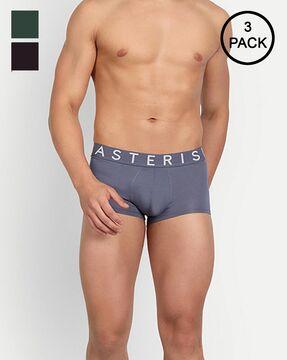 pack of 3 trunks with elasticated waistband