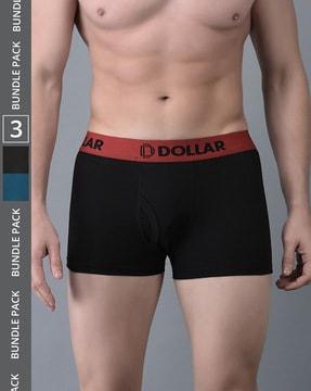 pack of 3 trunks with logo waistband