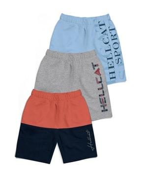 pack of 3 typographic print shorts