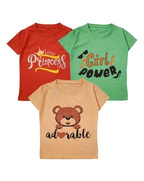 pack of 3 typographic print t-shirts