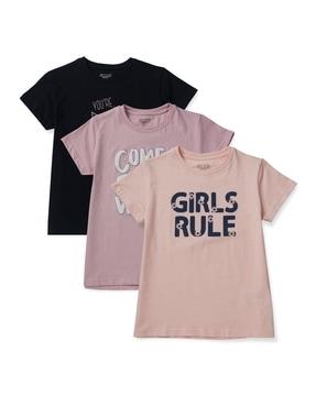 pack of 3 typographic print tops